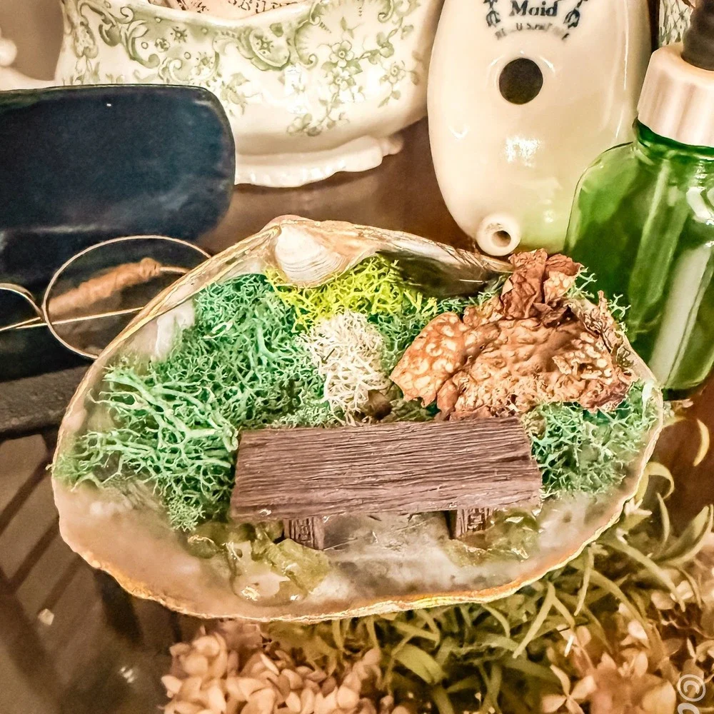 Fairy Garden in a Shell Handmade